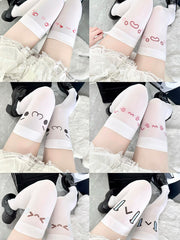 Kawaii emoji thigh high stockings