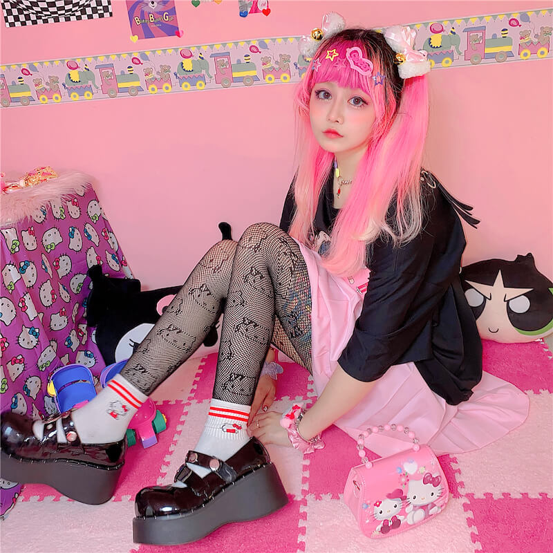 Sanrio Hello Kitty Fishnets, Hello Kitty Socks Women