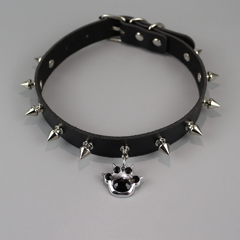 cutiekill-kitty-claw-puppy-paw-studded-choker-ah0802