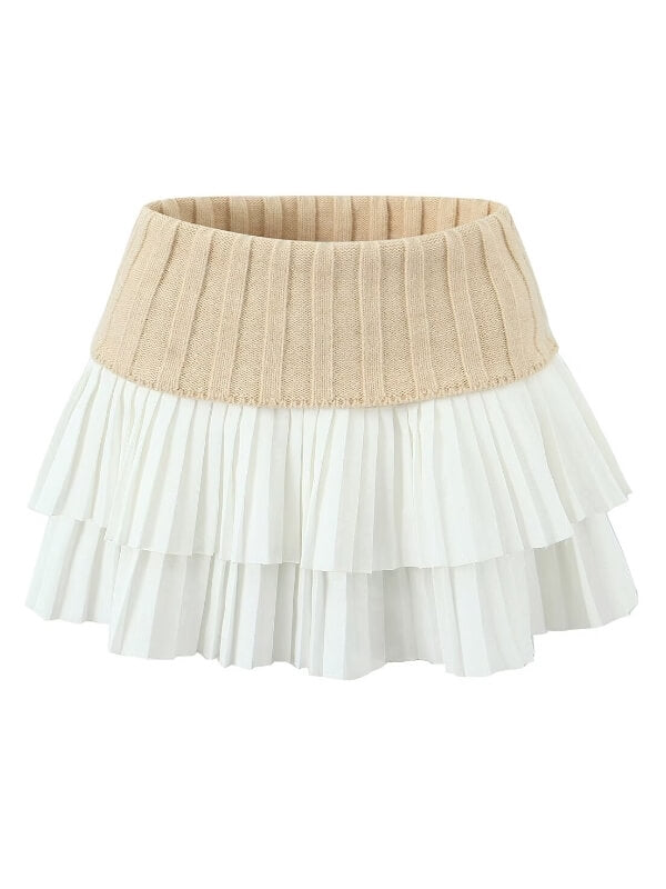 cutiekill-knitted-patchwork-layer-pleated-skirt-om0396