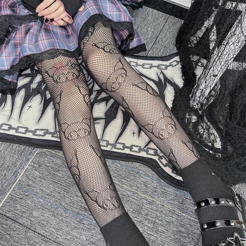 Hello Kitty Sanrio “New” Fishnet Tights Stocking Panty Hose Black 