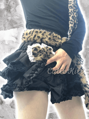 Leopard girl fluffy bloomers skirt