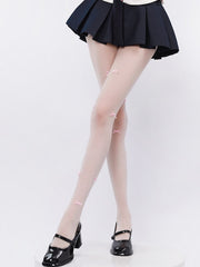 Lolita bow rhinestone shimmer tights
