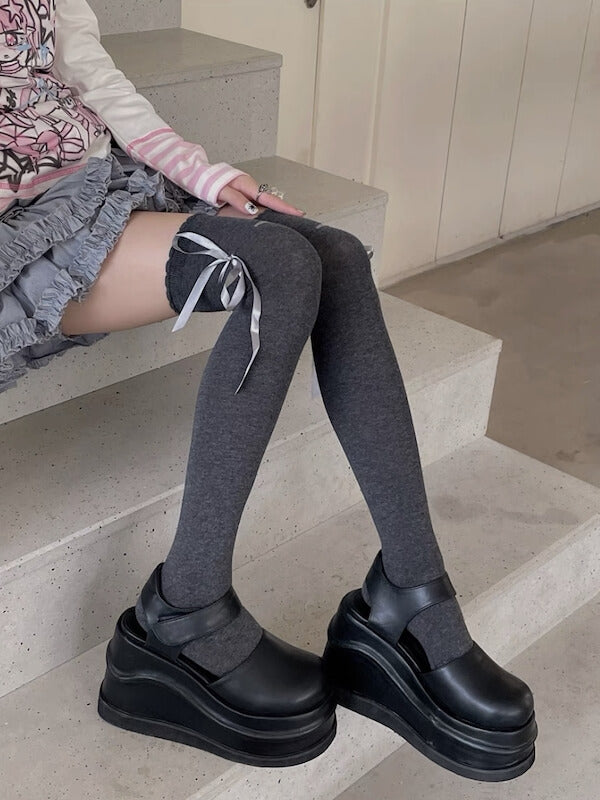 Lolita ribbon thigh high stockings – Cutiekill