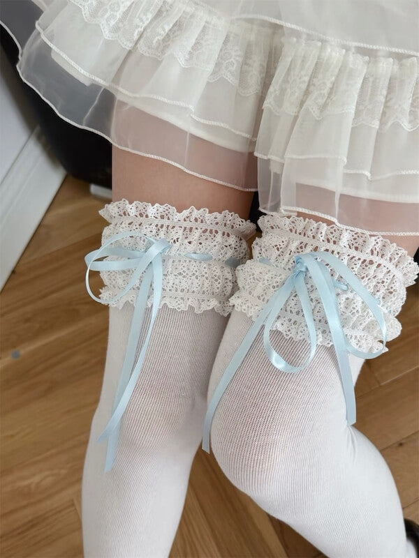 Lolita ruffled lace doll stockings