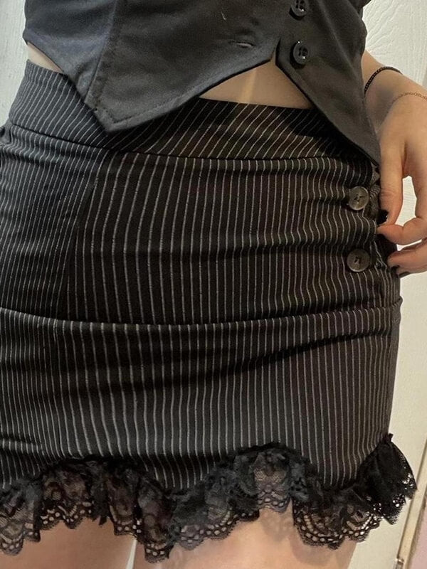 cutiekill-margaret-stripes-lace-wrapped-skirt-om0307