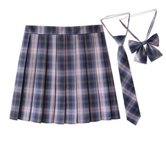 [Milky Way Blue Purple] JK vintage plaid uniform skirt