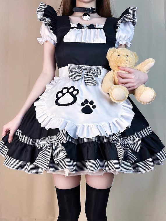 elegant denim dresses Floral Decorative Pattern Stylish Dress With Organza Sle Age:5-6Y black-white Beyond Basic 15 Grown-Up