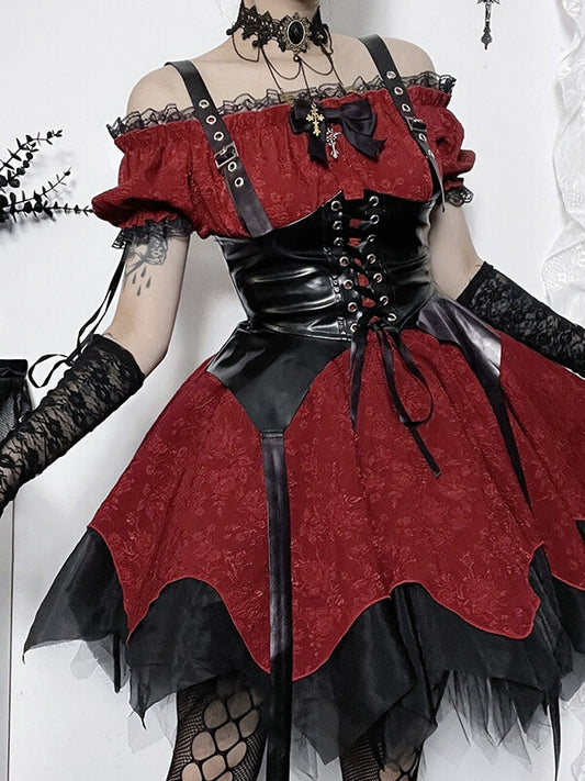 cutiekill-off-shoulder-puff-red-dress-ah0533