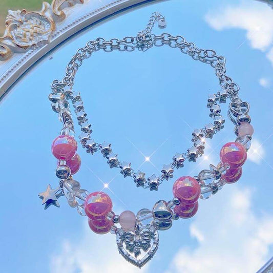Pink candy heart necklace – Cutiekill
