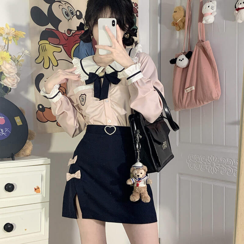 [Pink Doll] Sweet coquette uniform set – Cutiekill