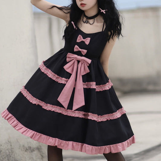 cutiekill-princess-berry-black-pink-bow-dress-jk0060 800