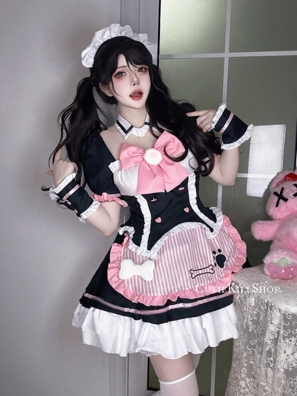 cutiekill-puppy-bone-kawaii-maid-doll-dress-ah0852