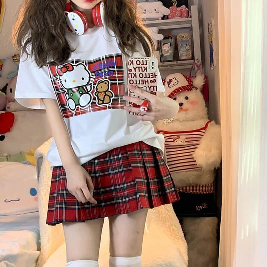 cutiekill-red-plaid-pleated-skirt-m0078