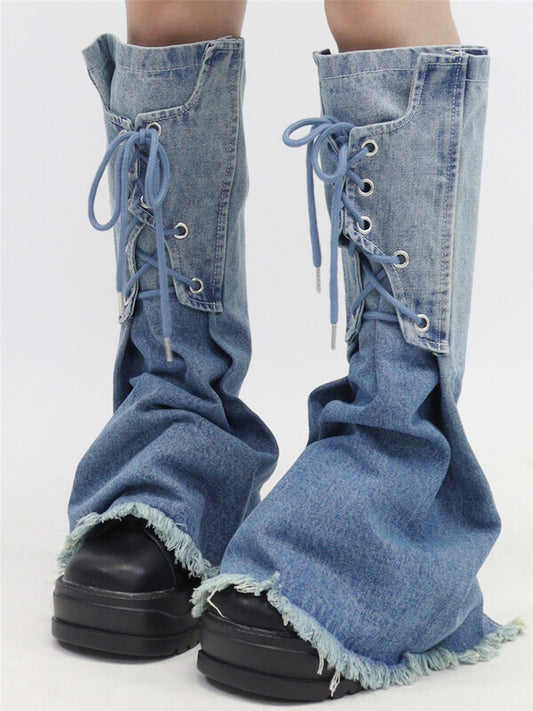 cutiekill-ribbon-gradient-denim-leg-warmers-c0330