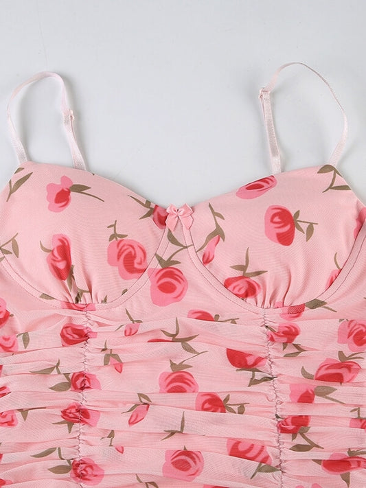 Romantic rosa ruffled dress