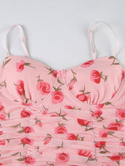 Romantic rosa ruffled dress