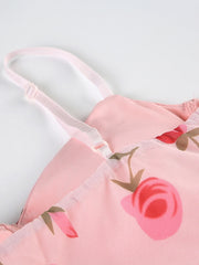 Romantic rosa ruffled dress
