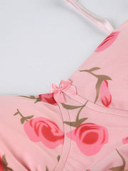 Romantic rosa ruffled dress