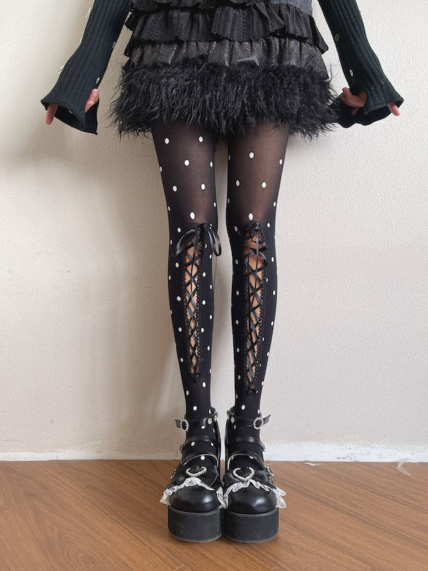 cutiekill-rosalie-polka-dot-lace-up-tights-c0565