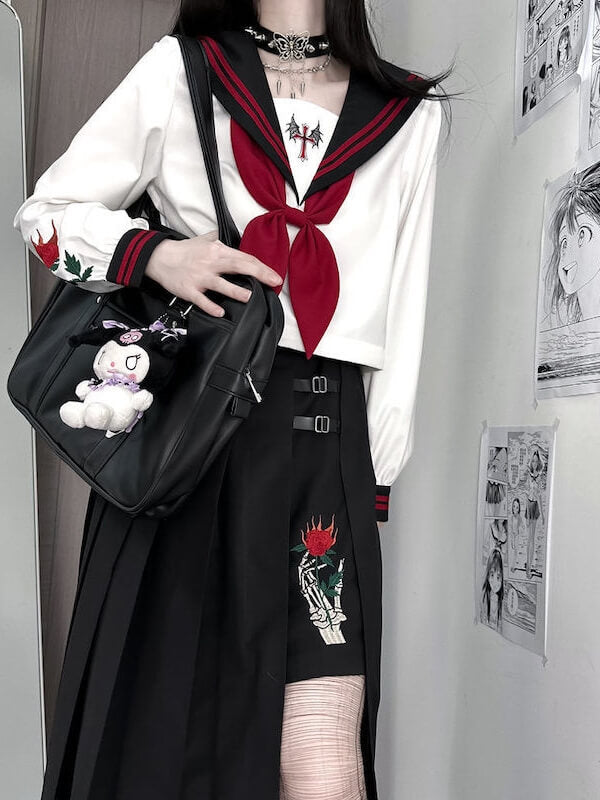 cutiekill-rose-devil-black-red-jk-uniform-set-jk0069