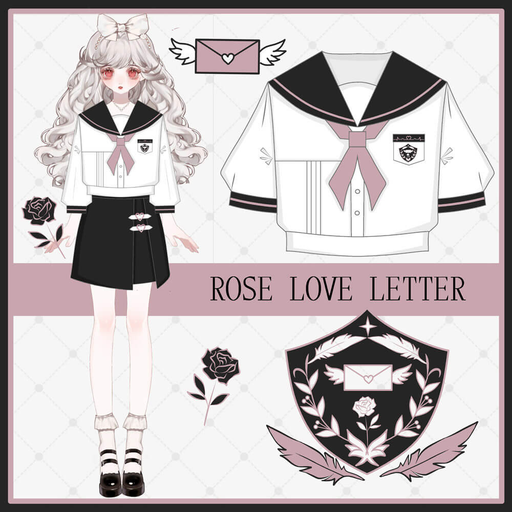    cutiekill-rose-love-letter-kawaii-uniform-set-jk0045