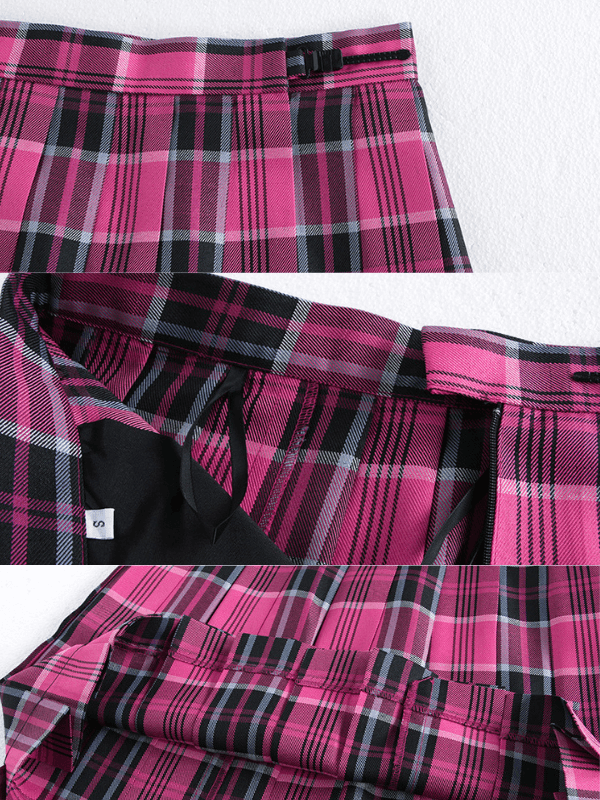 cutiekill-rose-pink-jk-plaid-pleated-skirt-jk0074