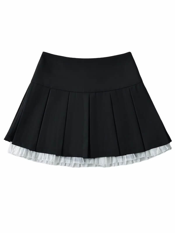 cutiekill-ruffles-patchwork-pleated-mini-skirt-om0431