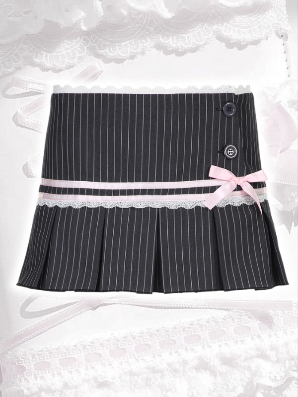 cutiekill-seraphina-pink-bow-stripe-mini-skirt-om0264
