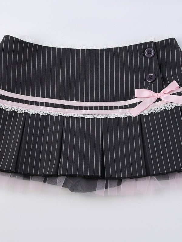 cutiekill-seraphina-pink-bow-stripe-mini-skirt-om0264