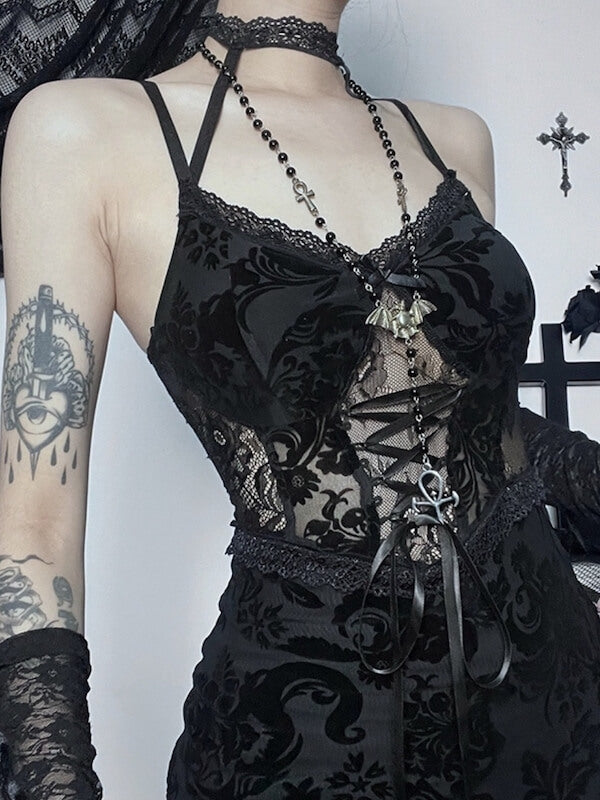 cutiekill-sexy-goth-jacquard-halter-dress-ah0331