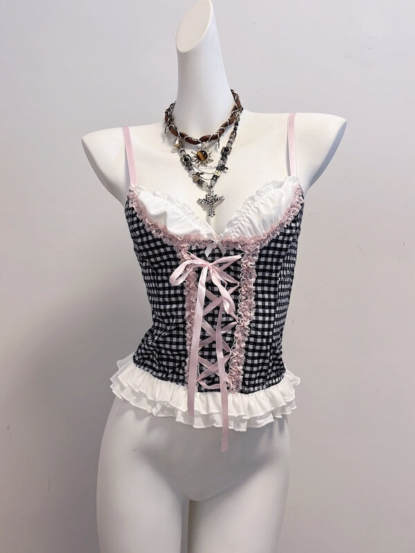 cutiekill-soft-plaid-lace-up-camisole-ah0896