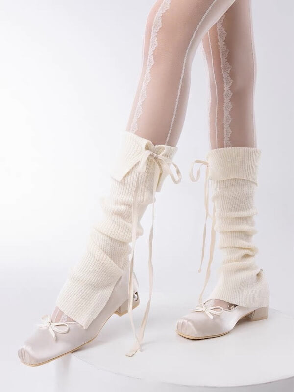 Soft ribbon ballet leg warmers