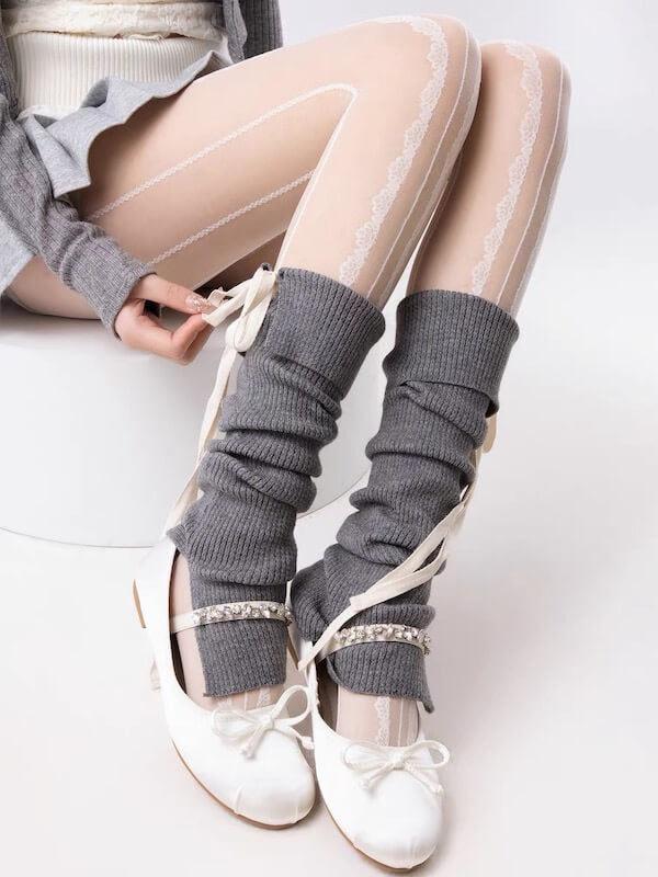Soft ribbon ballet leg warmers