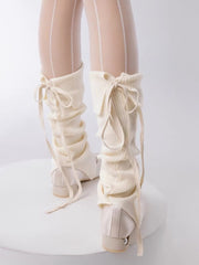 Soft ribbon ballet leg warmers