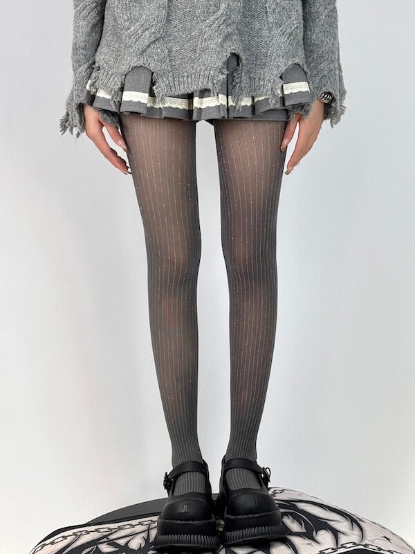 cutiekill-sparkling-shiny-striped-tights-c0244