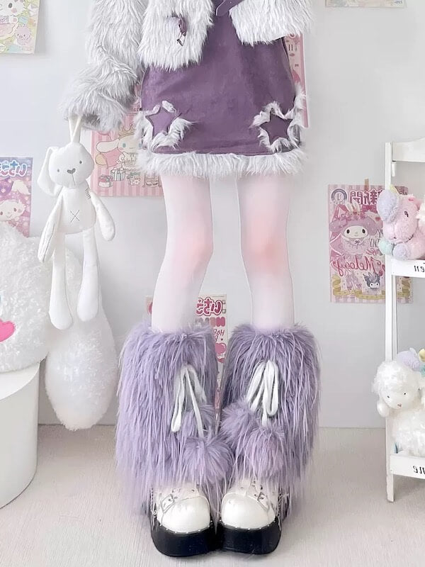 cutiekill-spicy-y2k-candy-fur-leg-warmers-c0475