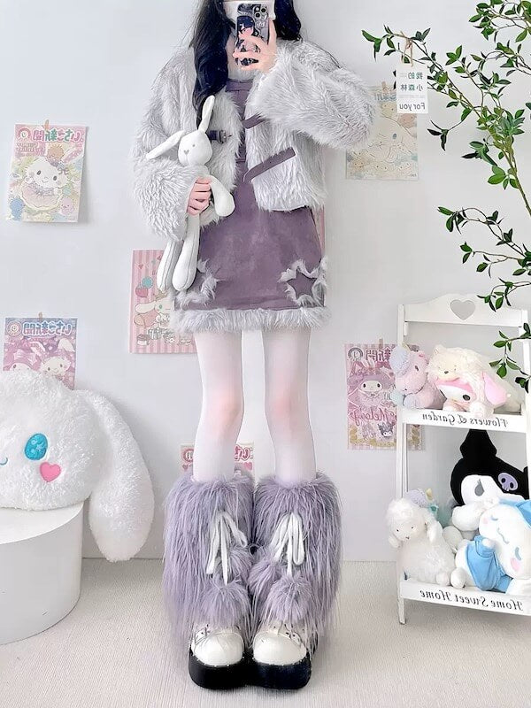 cutiekill-spicy-y2k-candy-fur-leg-warmers-c0475