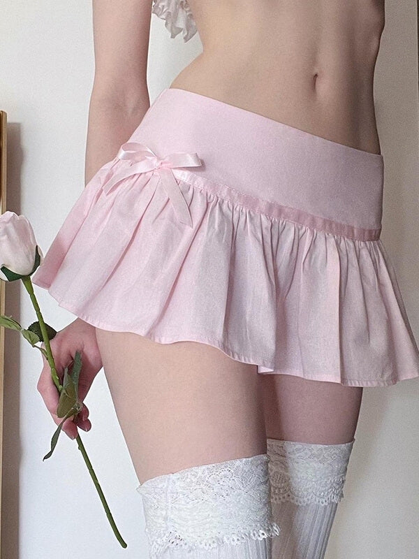 Spring pink mini skirt