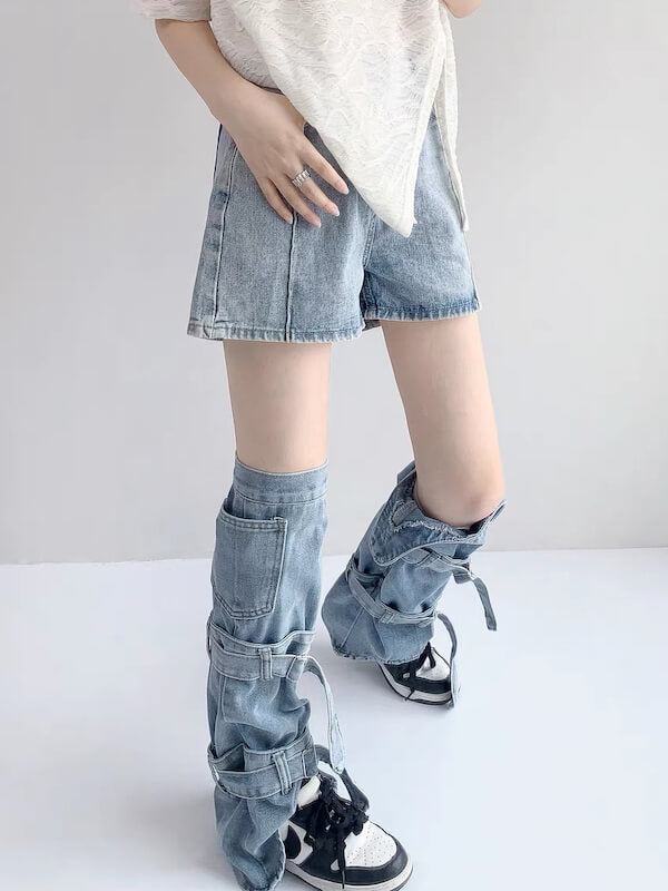 Y2k denim leg warmers