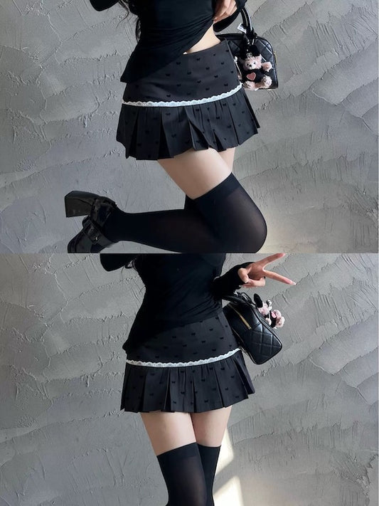 Sweetheart ballet core pleated skirt