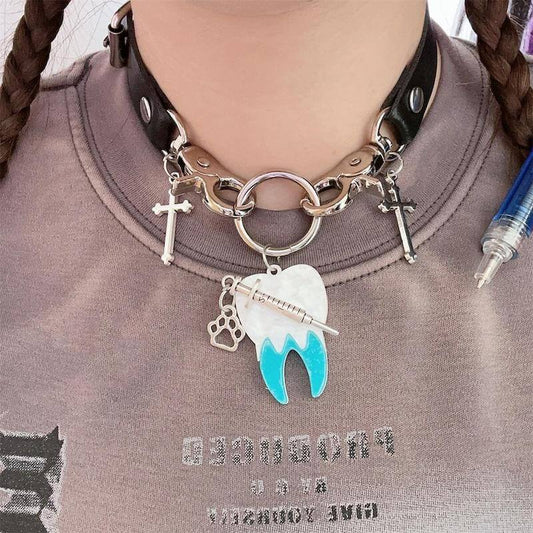    cutiekill-tooth-y2k-choker-ah0370