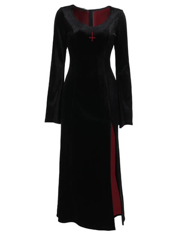 cutiekill-vampire-gothic-high-slit-dress-ah0760