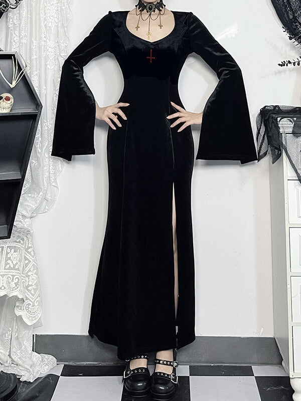 cutiekill-vampire-gothic-high-slit-dress-ah0760