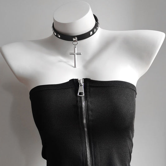    cutiekill-vintage-cross-choker-ah0560