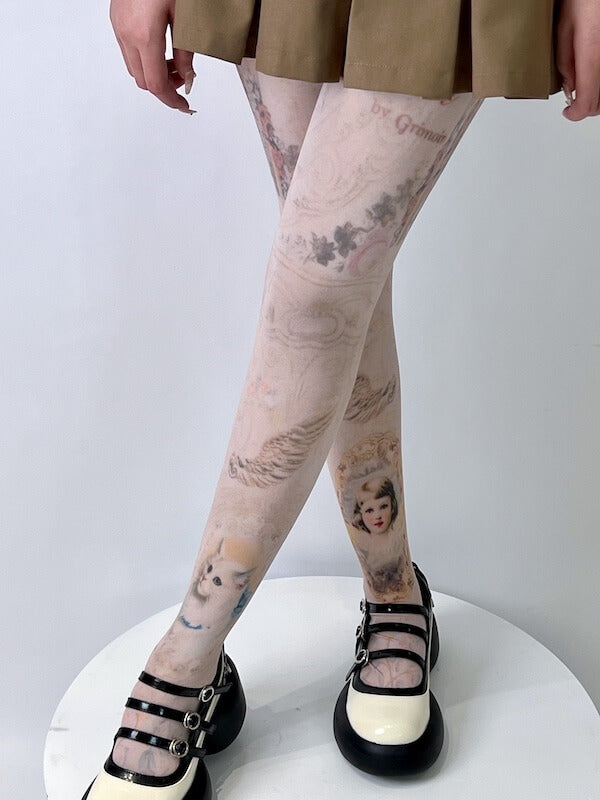 cutiekill-vintage-girl-and-cat-tights-c0454