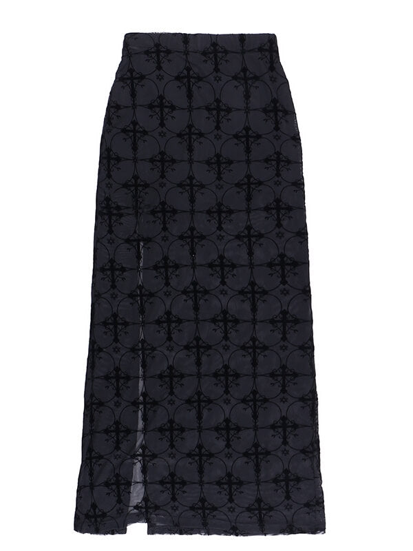 cutiekill-vintage-goth-cross-slit-skirt-ah0612