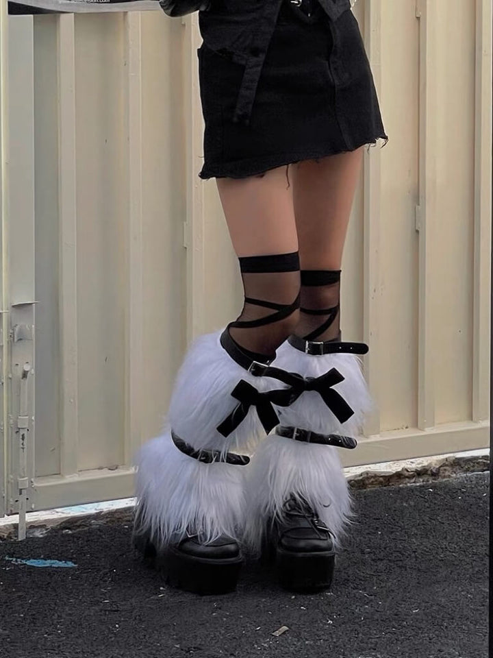 Y2K Butterfly Cut-Out PU Leg Warmers