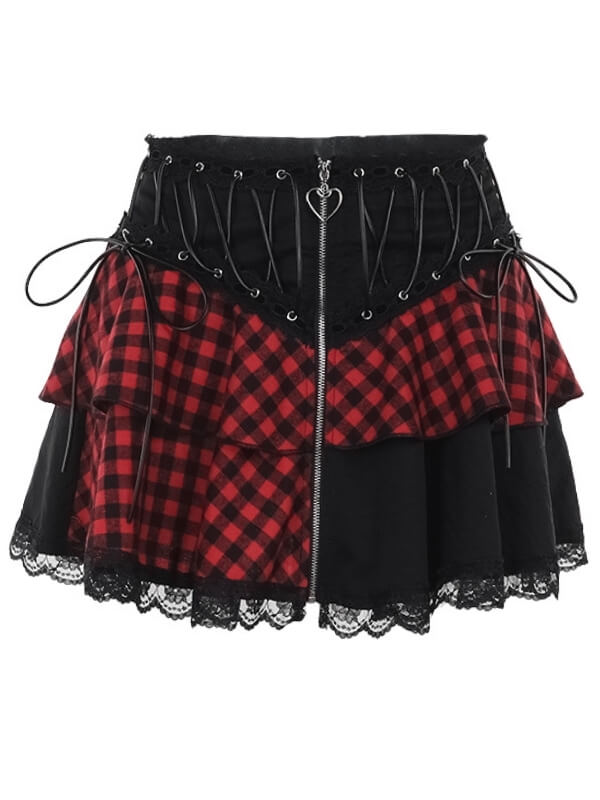 cutiekill-y2k-black-red-mix-up-gothic-skirt-ah0768