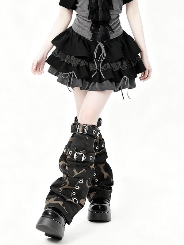 cutiekill-y2k-camo-strap-leg-warmer-c0499